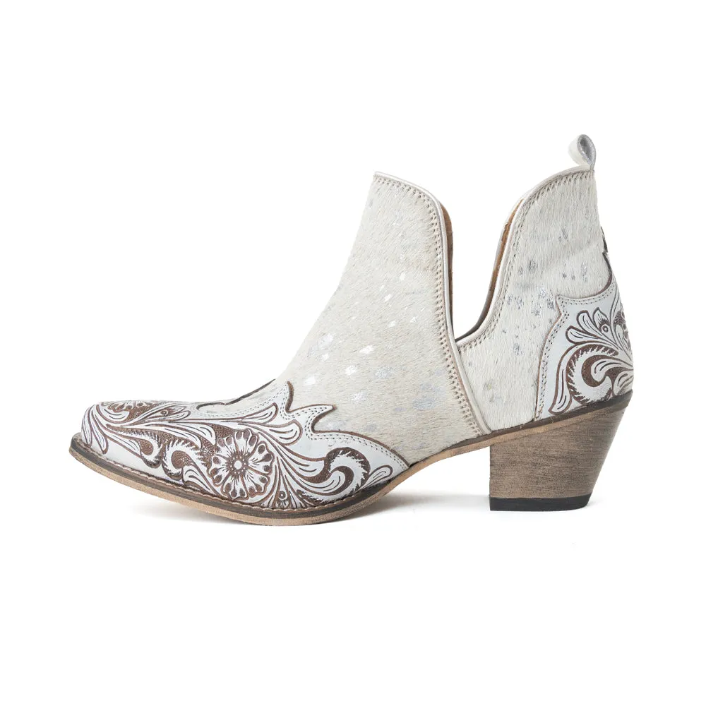 Starlit Range Handtooled Leather Booties in Frosted Mist sold by Myra Bag product image thumbnail 4