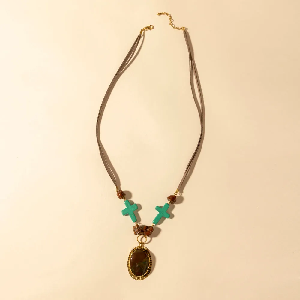 Rangefaith Pendant Necklace in Desert Turquoise sold by Myra Bag