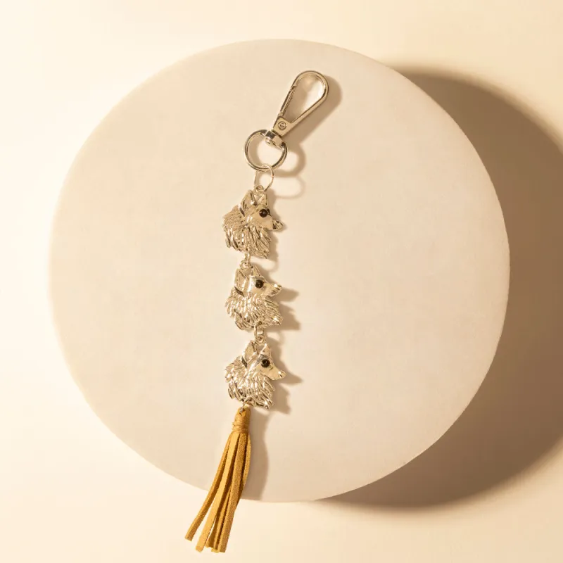 Rangefeather Fringe Keychain in Saddle Tan made by Myra Bag