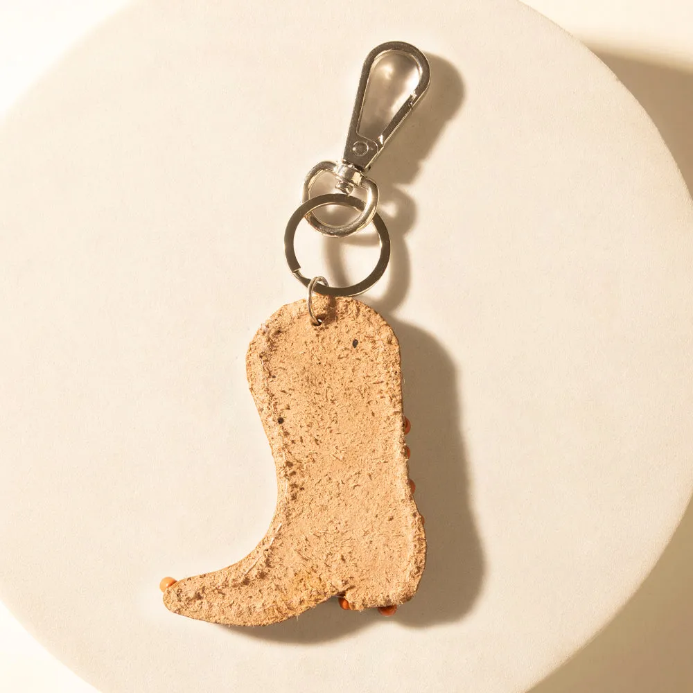 Copper Bay Boot Handtooled Leather Key Fob in Rust Orange sold by Myra Bag product image thumbnail 2