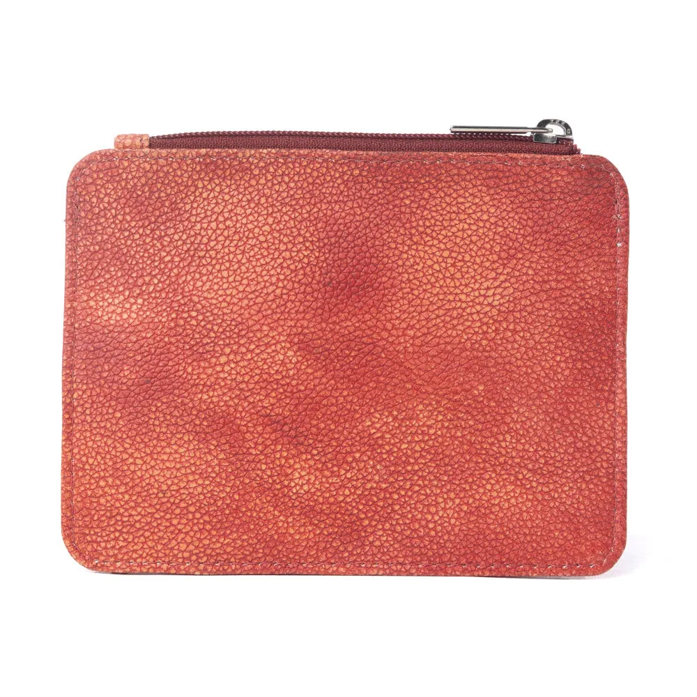 Driftwood Cove Embossed Leather Credit Card Holder in Coral Red sold by Myra Bag product image thumbnail 3