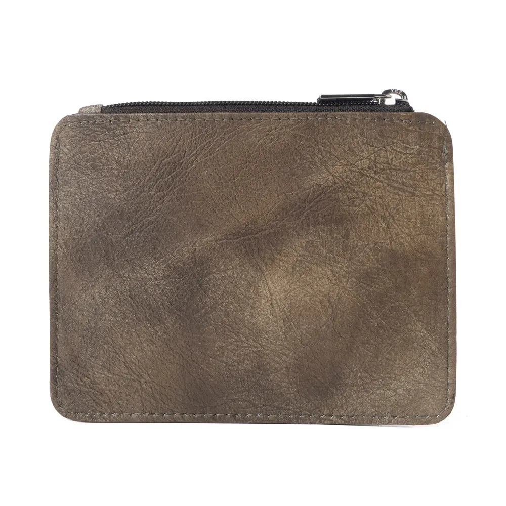 Driftwood Cove Embossed Leather Credit Card Holder in Olive Brown sold by Myra Bag product image thumbnail 3