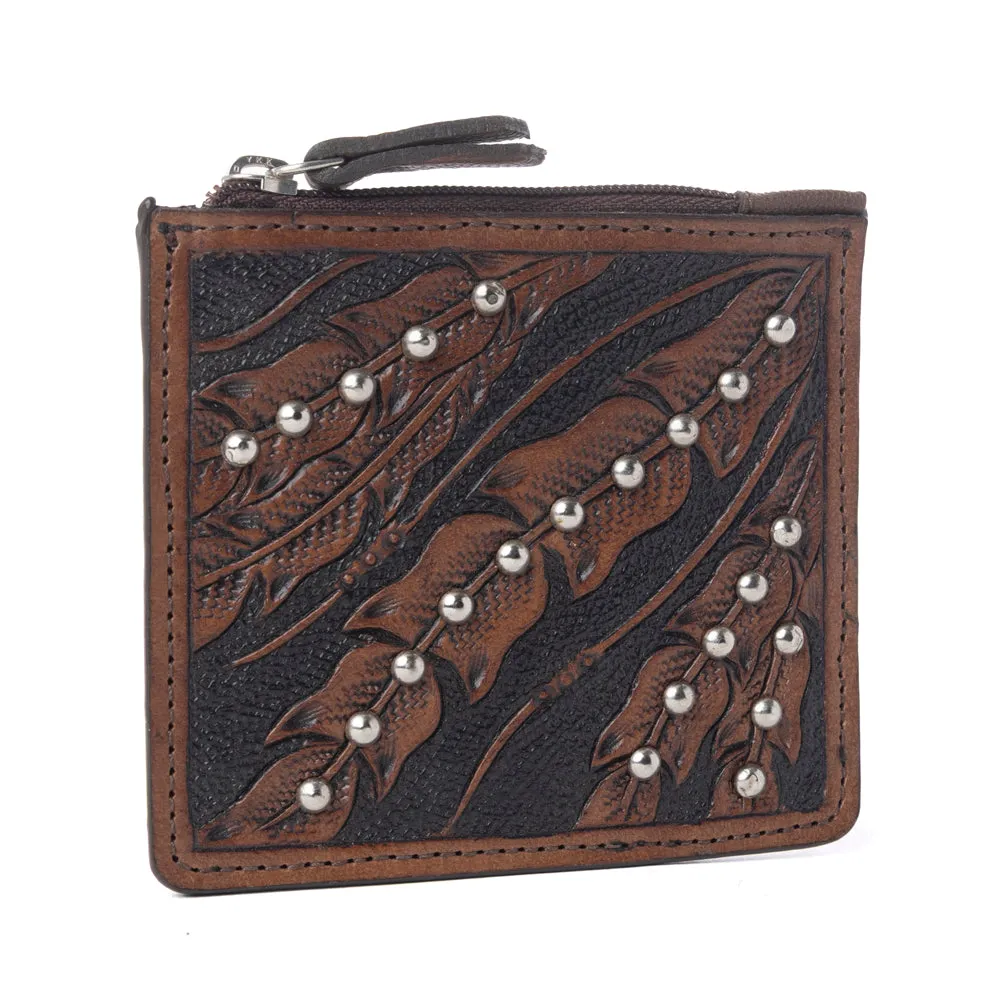 Briar Creek Handtooled Leather Credit Card Holder in Heritage Brown sold by Myra Bag product image thumbnail 2