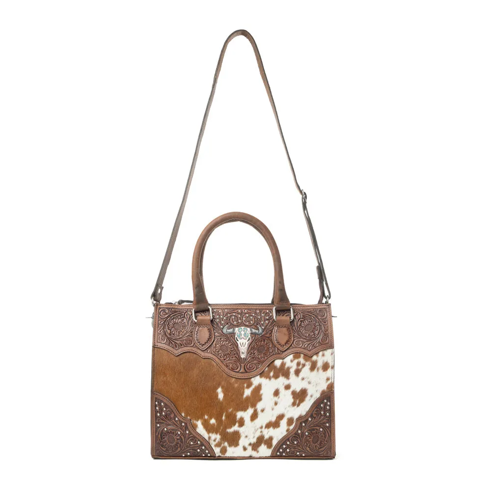 Timber Trail Hairon Leather Concealed Carry Bag in Cream Mocha sold by Myra Bag product image thumbnail 4