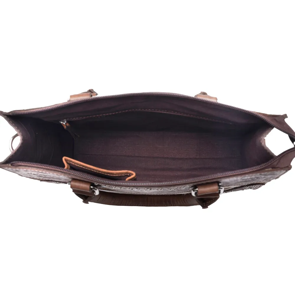 Timber Trail Hairon Leather Concealed Carry Bag in Cream Mocha sold by Myra Bag product image thumbnail 5