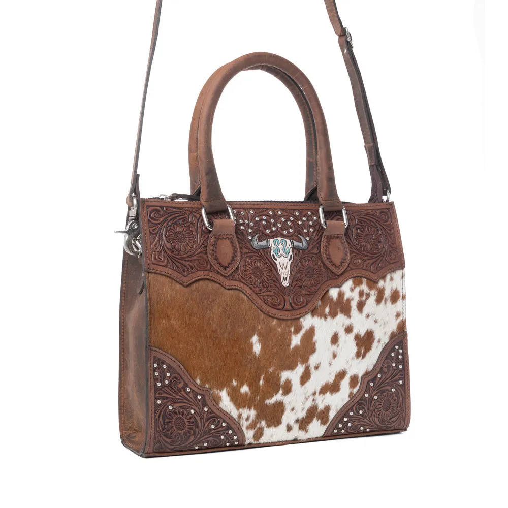 Timber Trail Hairon Leather Concealed Carry Bag in Cream Mocha sold by Myra Bag product image thumbnail 2