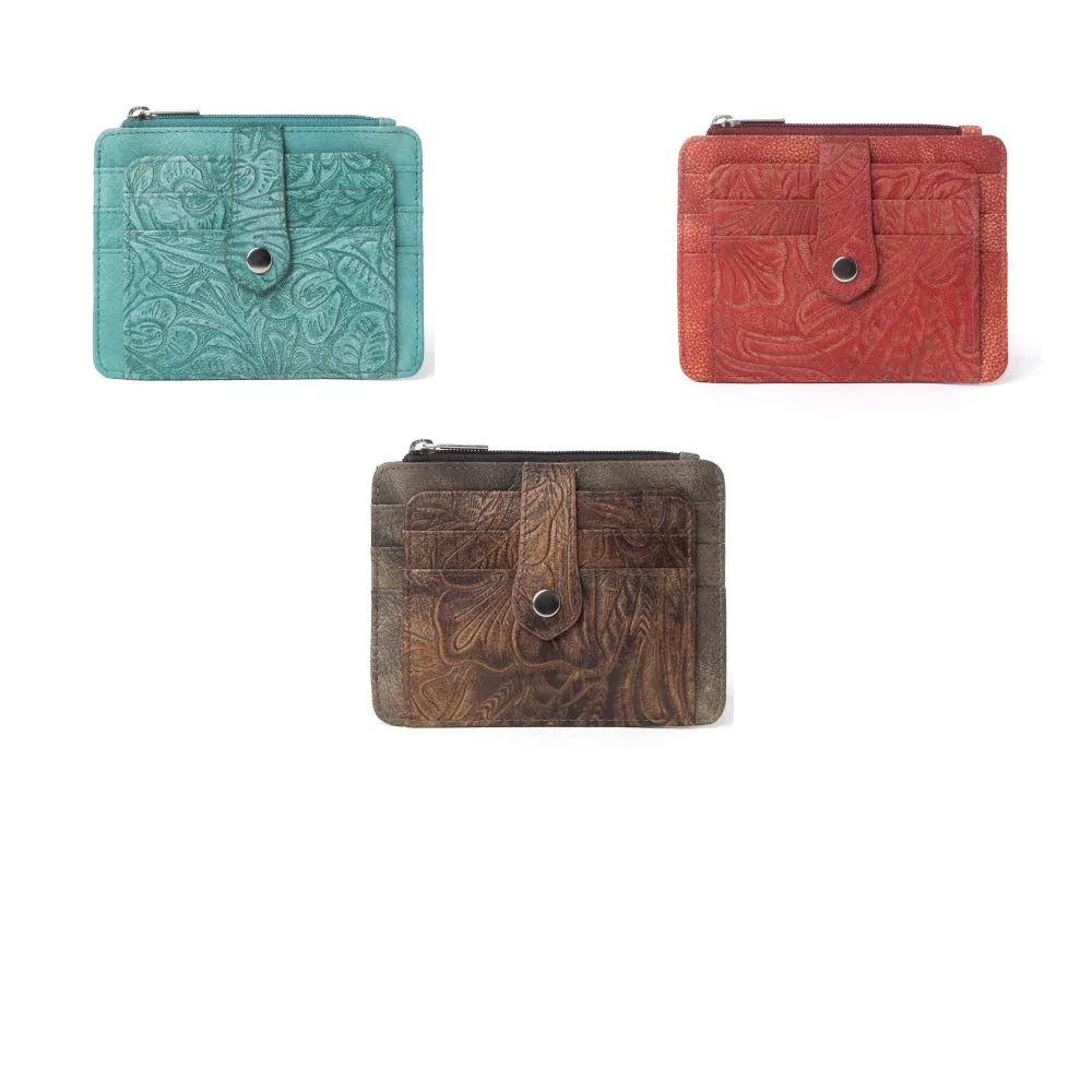 Driftwood Cove Embossed Leather Credit Card Holder Variant Combo sold by Myra Bag