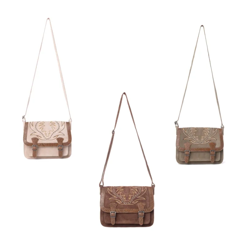 Amberwood Suede Leather Boot Embroidered Leather Bag Variant Combo made by Myra Bag