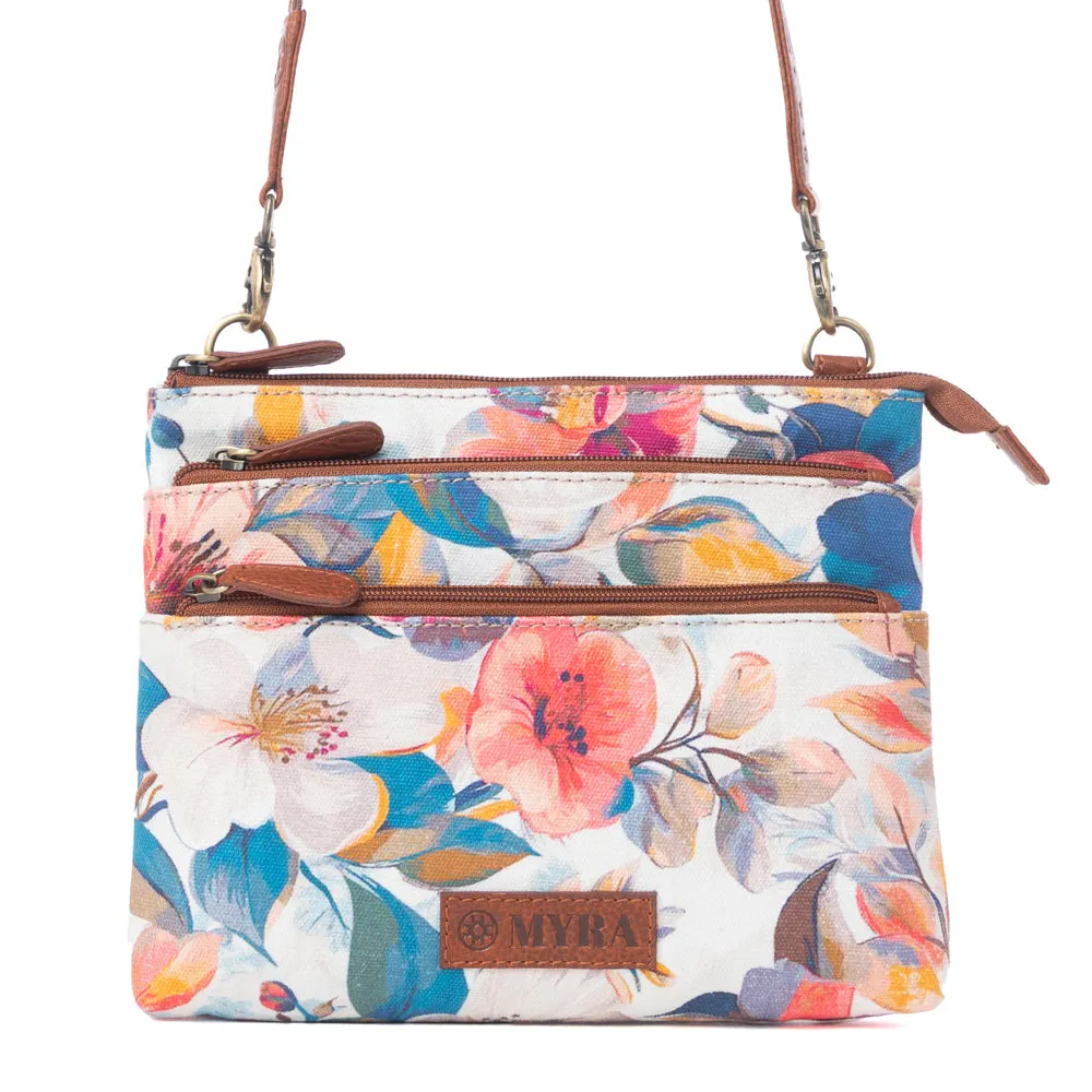 Maple Ridge Cotton & Leather Crossbody Bag Variant Combo sold by Myra Bag product image thumbnail 2