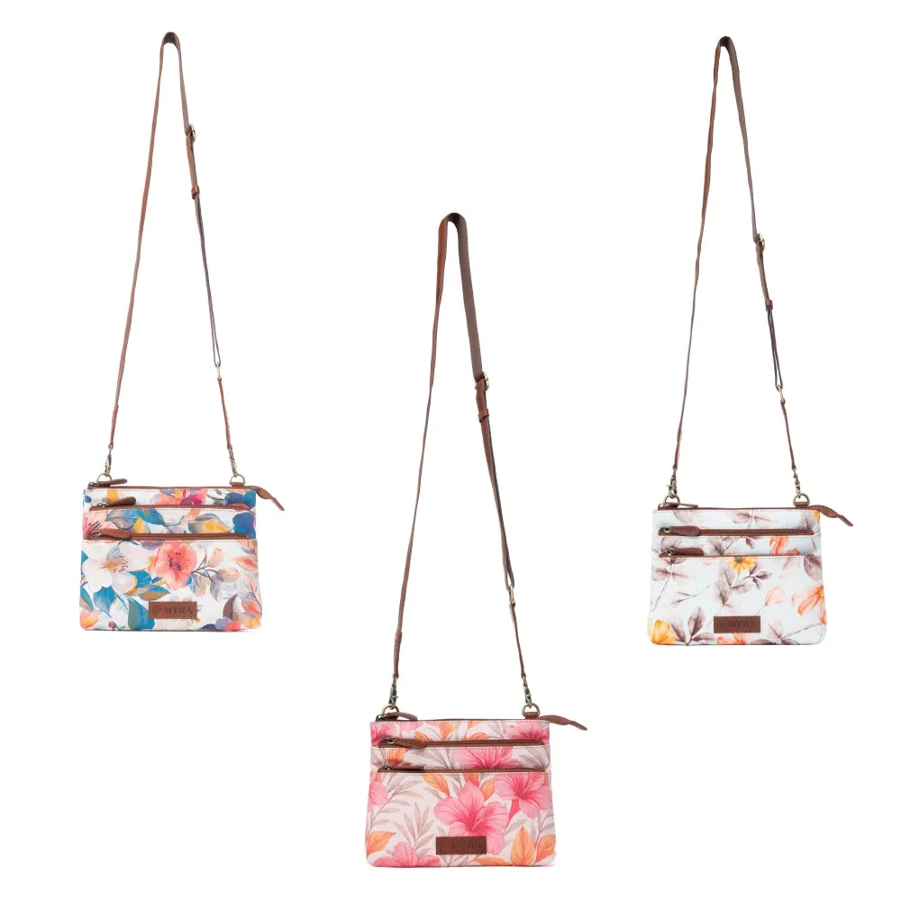 Maple Ridge Cotton & Leather Crossbody Bag Variant Combo sold by Myra Bag