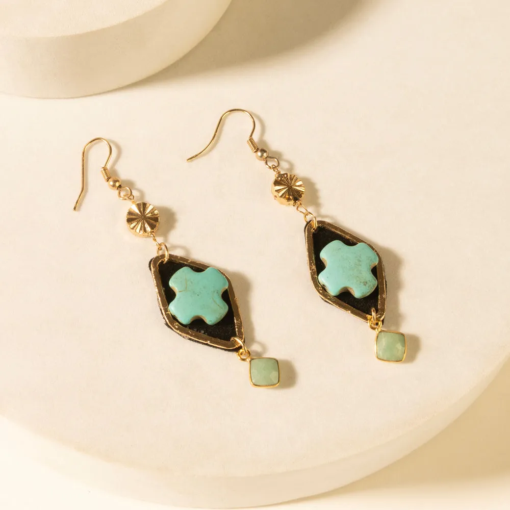 Four Trails Clover Earrings in Desert Turquoise sold by Myra Bag product image thumbnail 2