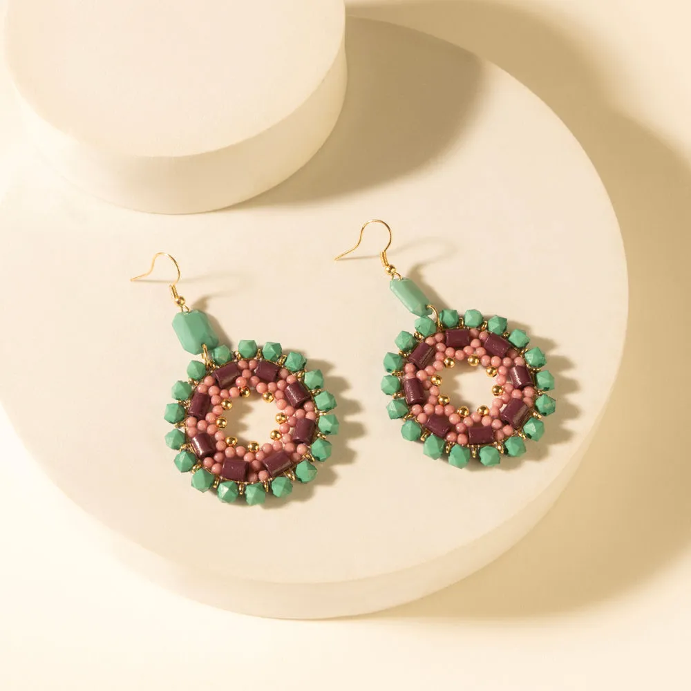 Medallion Earrings in Turquoise Plum sold by Myra Bag product image thumbnail 2