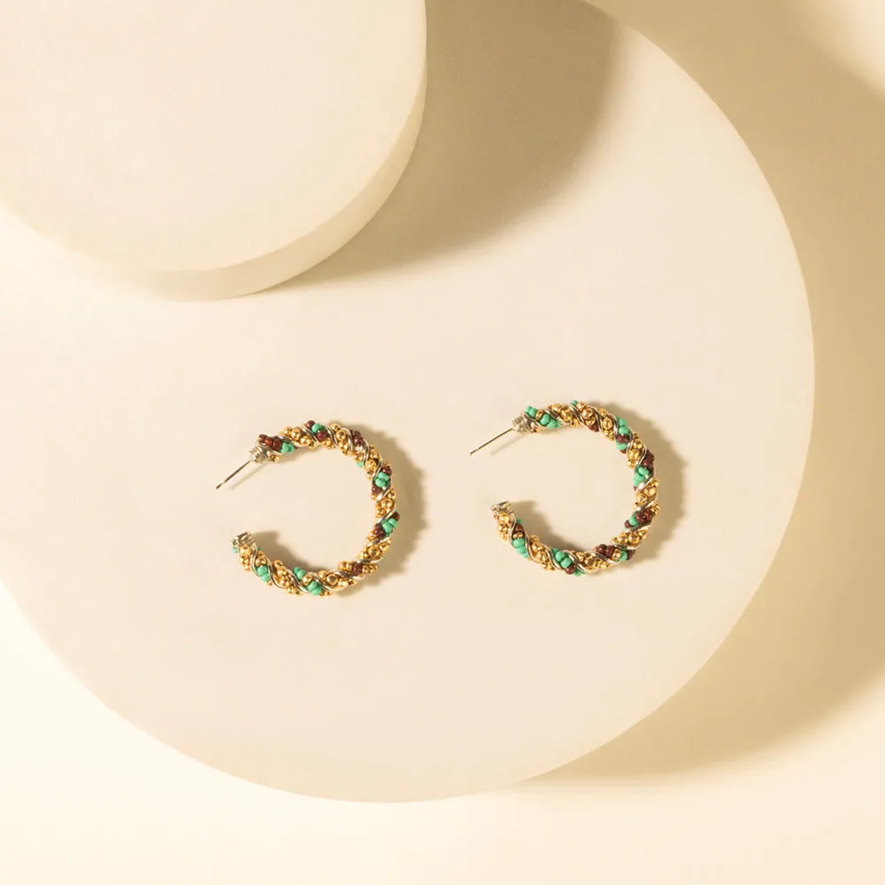 Bronc Braid Hoop Earrings in Desert Turquoise sold by Myra Bag product image thumbnail 2