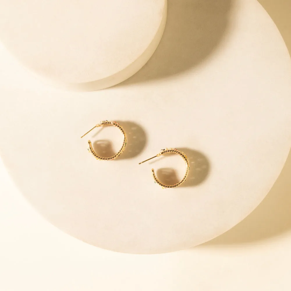 Heritage Cross Hoops in Desert Ivory sold by Myra Bag product image thumbnail 2