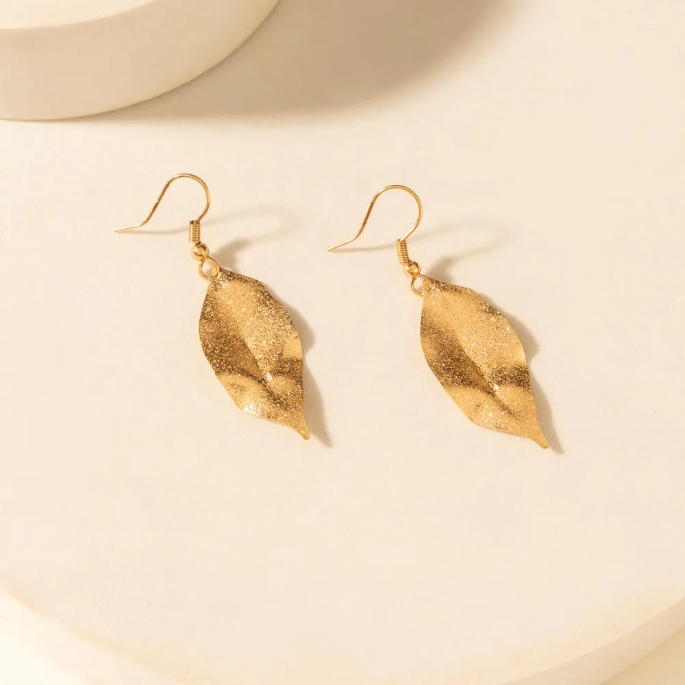 Suntrail Leaf Earrings in Weathered Amber sold by Myra Bag product image thumbnail 2