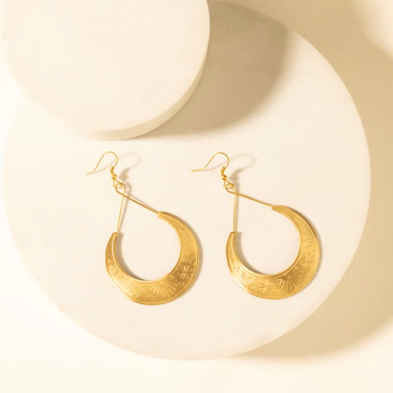 Crescent Earrings in Amber made by Myra Bag