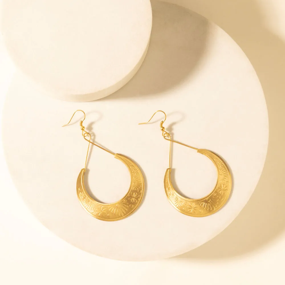 Crescent Earrings in Amber sold by Myra Bag