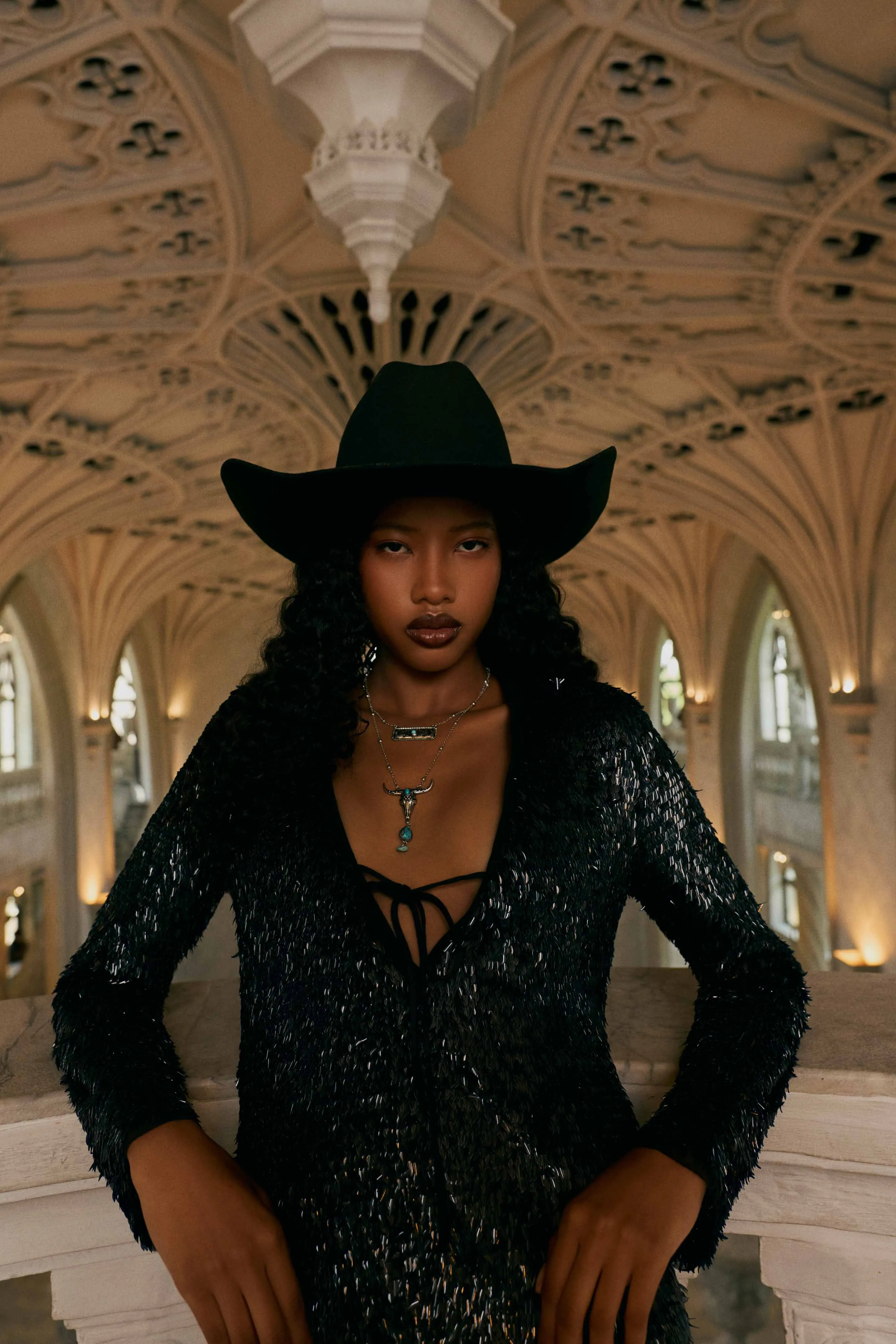 Twin Horn Layered Necklace in Turquoise sold by Myra Bag product image thumbnail 5