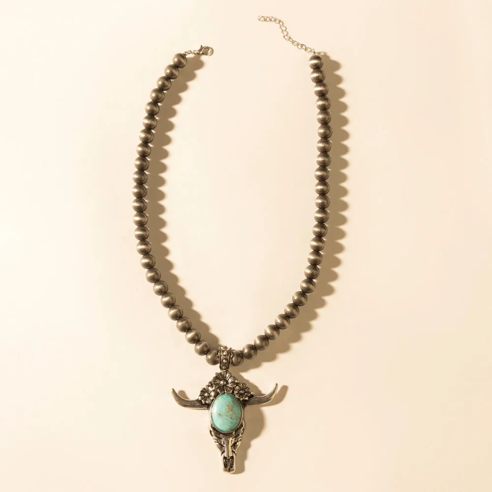 Stone & Horn Chain in Ash Beads sold by Myra Bag