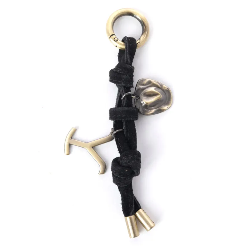 Yellowstone Lariat Loop Leather Key Fob in Midnight Onyx made by Myra Bag