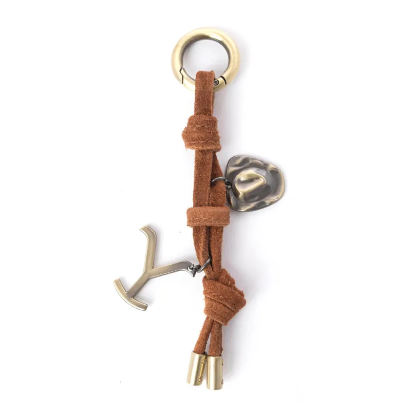 Yellowstone Lariat Loop Leather Key Fob in Warm Ochre made by Myra Bag