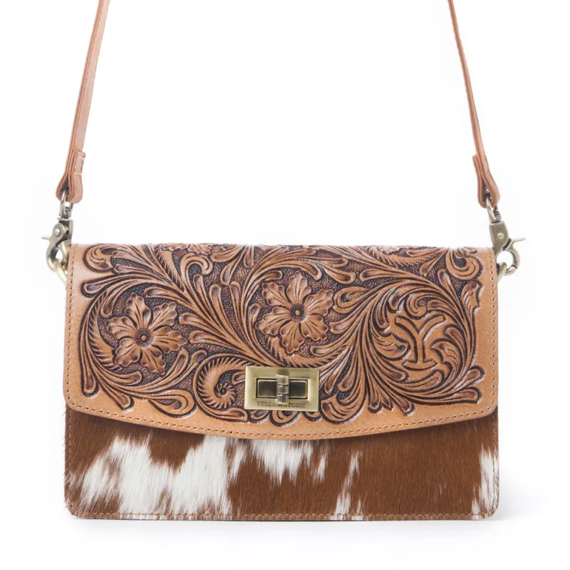 Yellowstone Russet Valley Handtooled Bag in Warm Chestnut made by Myra Bag