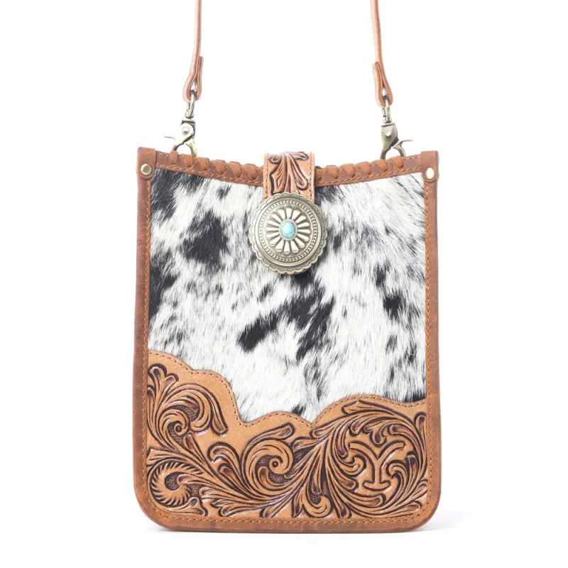 Yellowstone Snowfield Handtooled Bag in Cream Auburn made by Myra Bag