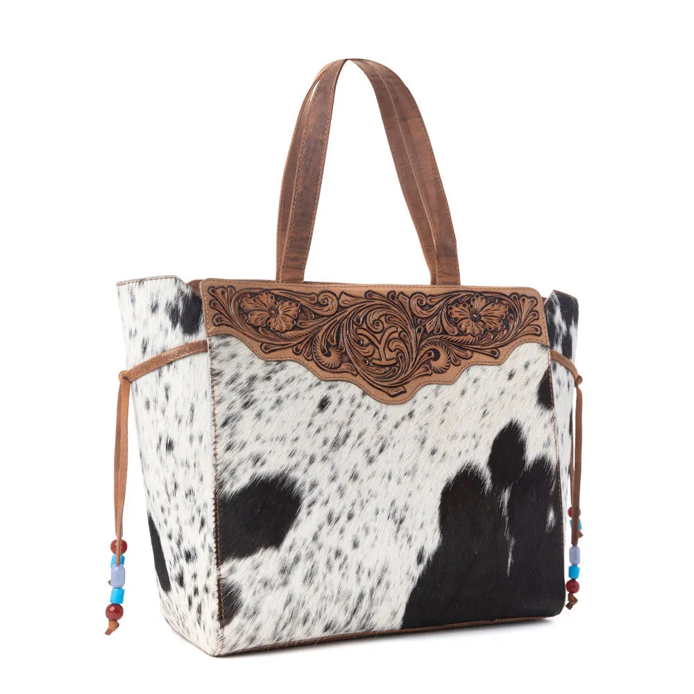 Yellowstone Winter Prairie Handtooled Bag in Ivory Toffee sold by Myra Bag product image thumbnail 2