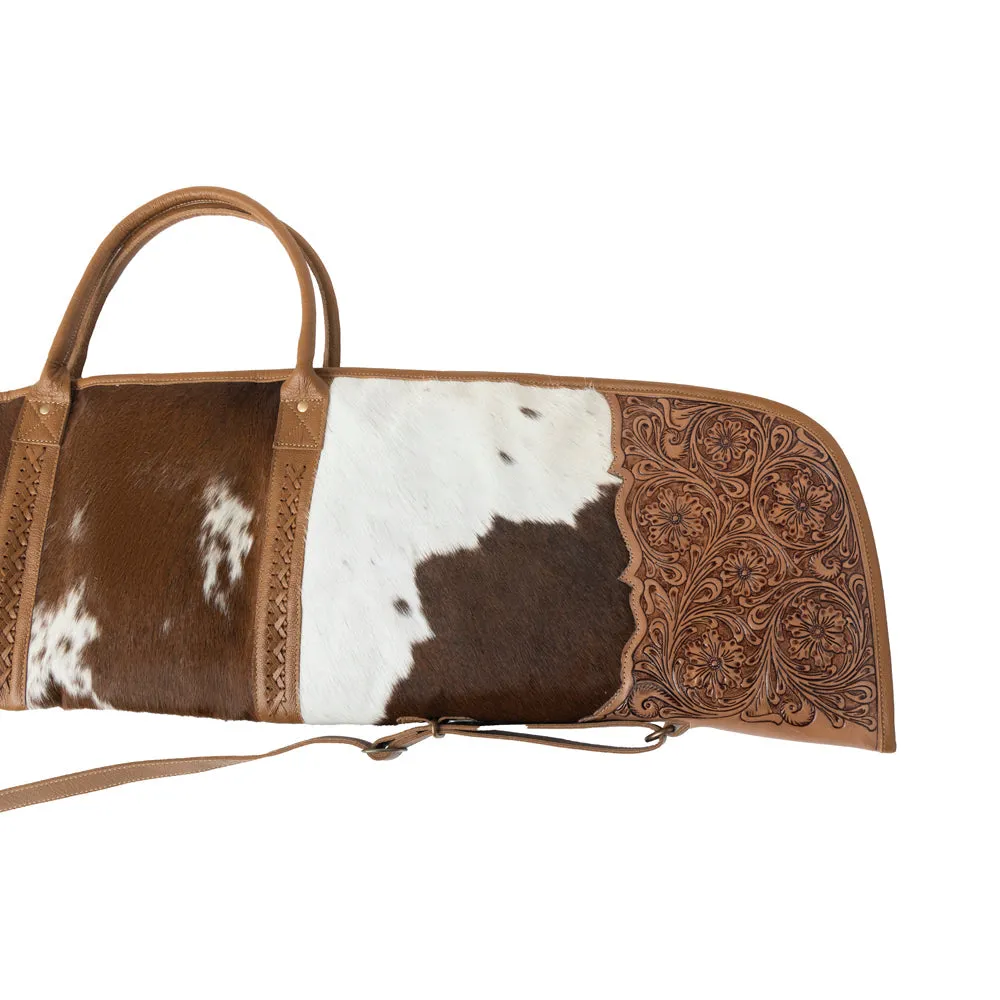 Redstone Divide Handtooled Hairon Leather Gun Case in Mocha Brown sold by Myra Bag product image thumbnail 4