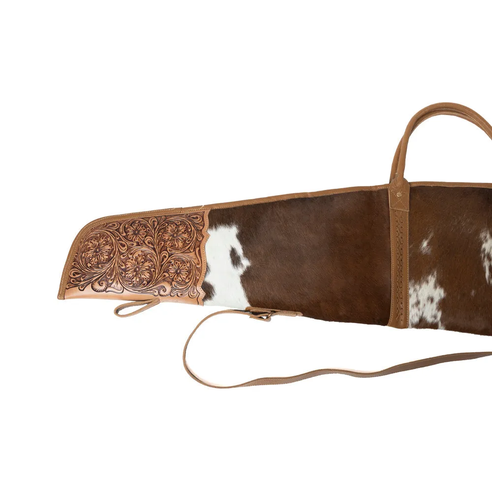 Redstone Divide Handtooled Hairon Leather Gun Case in Mocha Brown sold by Myra Bag product image thumbnail 3