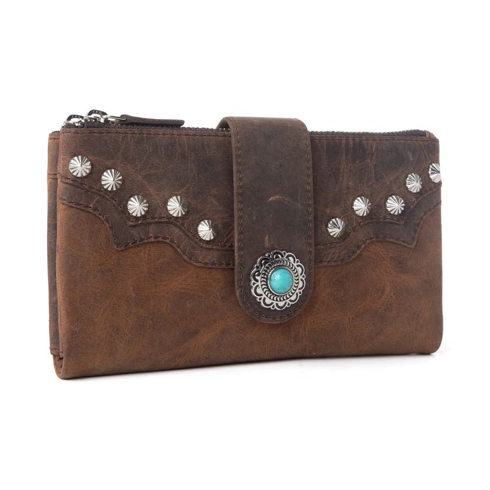 Iron Hill Concho Leather Women’s Wallet in Ochre Veil sold by Myra Bag product image thumbnail 2