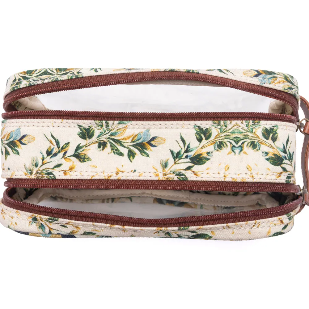 Willow Grove Cotton & Plastic Men's Shaving Kit in Sage Linen sold by Myra Bag product image thumbnail 4