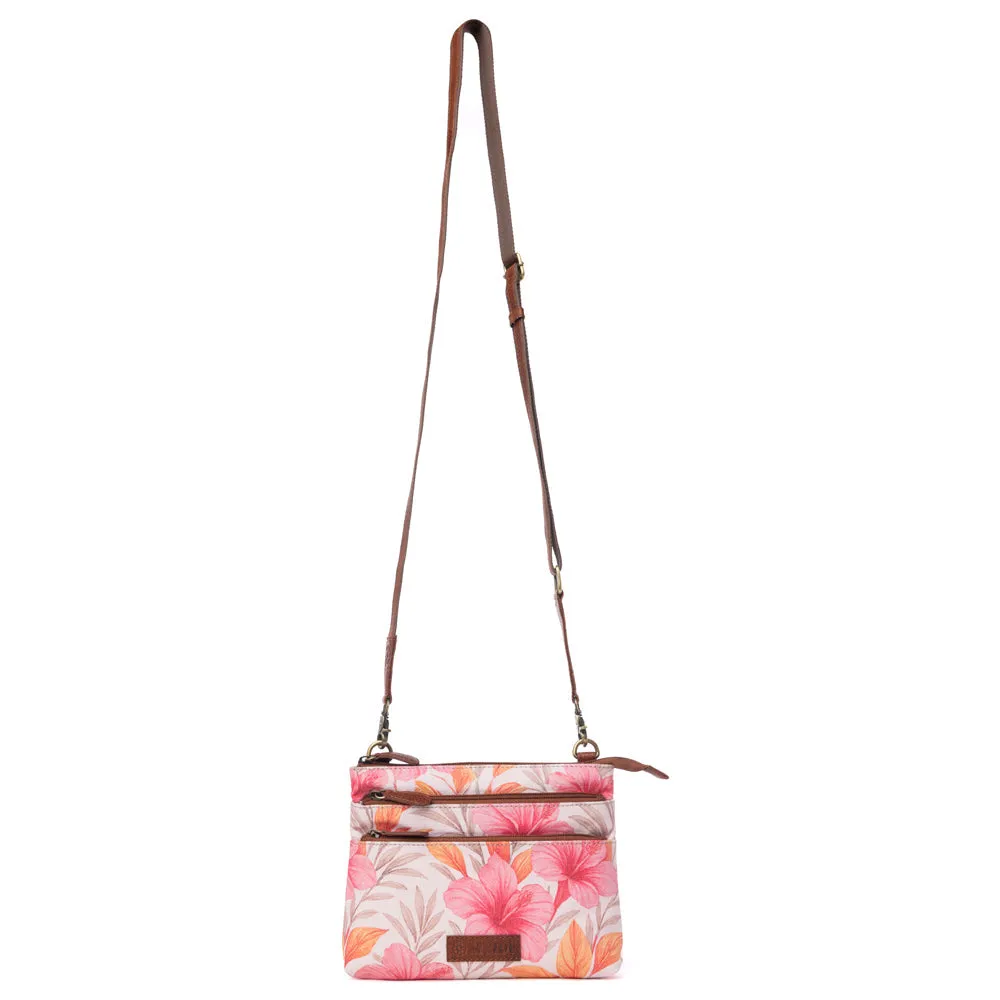 Maple Ridge Cotton & Leather Crossbody Bag in Rose Petal sold by Myra Bag product image thumbnail 4