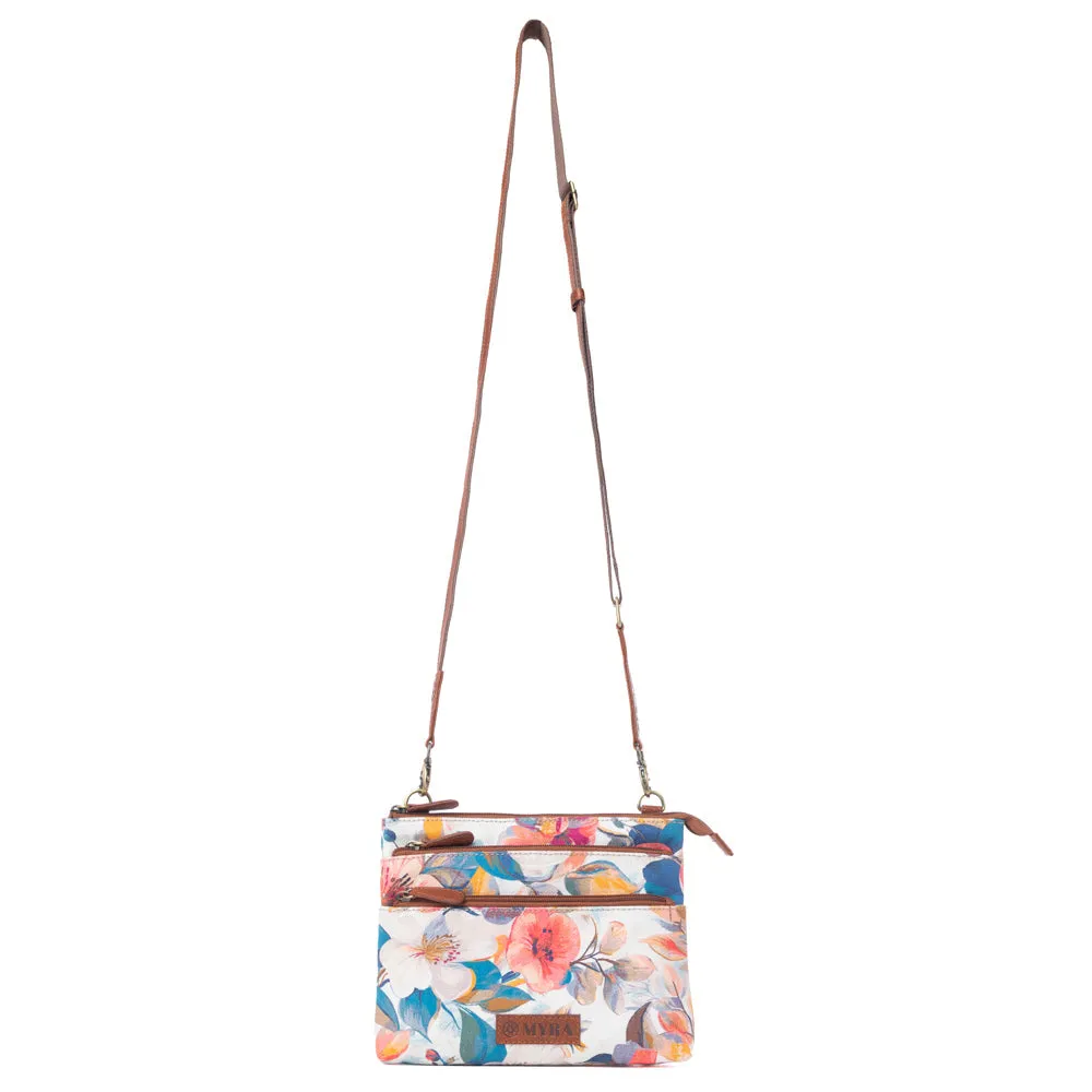 Maple Ridge Cotton & Leather Crossbody Bag in Painted Ivory sold by Myra Bag product image thumbnail 4