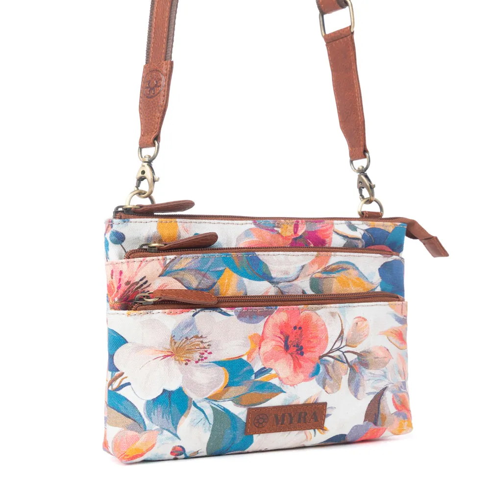 Maple Ridge Cotton & Leather Crossbody Bag in Painted Ivory sold by Myra Bag product image thumbnail 2