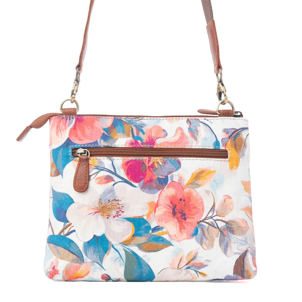 Maple Ridge Cotton & Leather Crossbody Bag in Painted Ivory sold by Myra Bag product image thumbnail 3