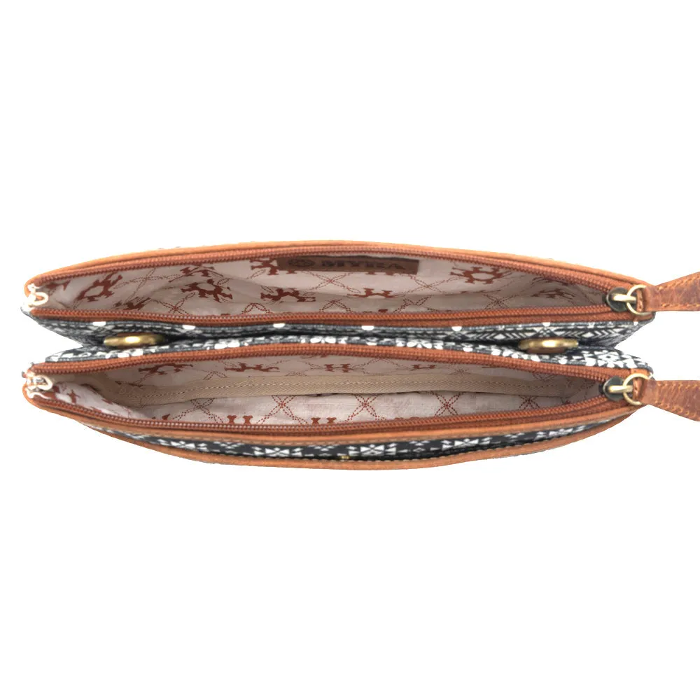 Tribal Hollow Cotton & Leather Crossbody Bag in Midnight Onyx sold by Myra Bag product image thumbnail 5
