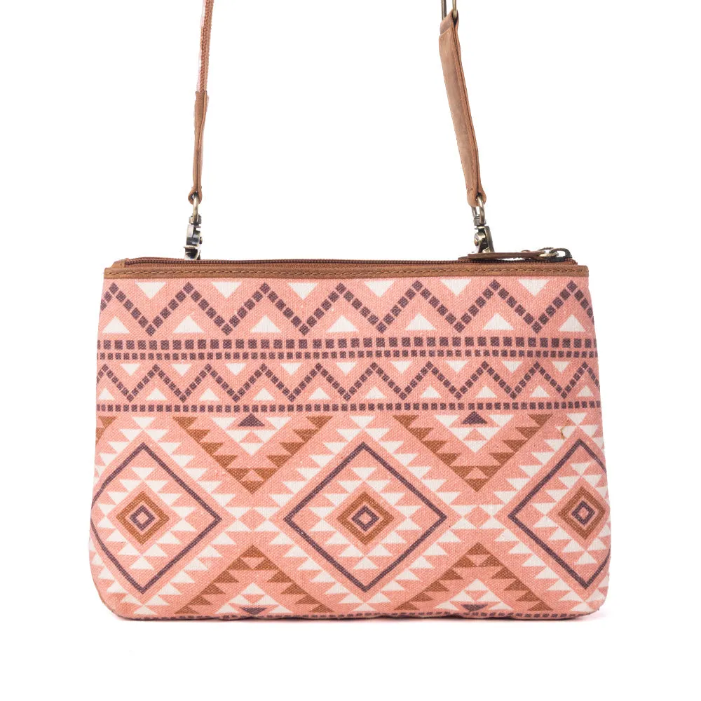 Tribal Hollow Cotton & Leather Crossbody Bag in Terra Cider sold by Myra Bag product image thumbnail 3