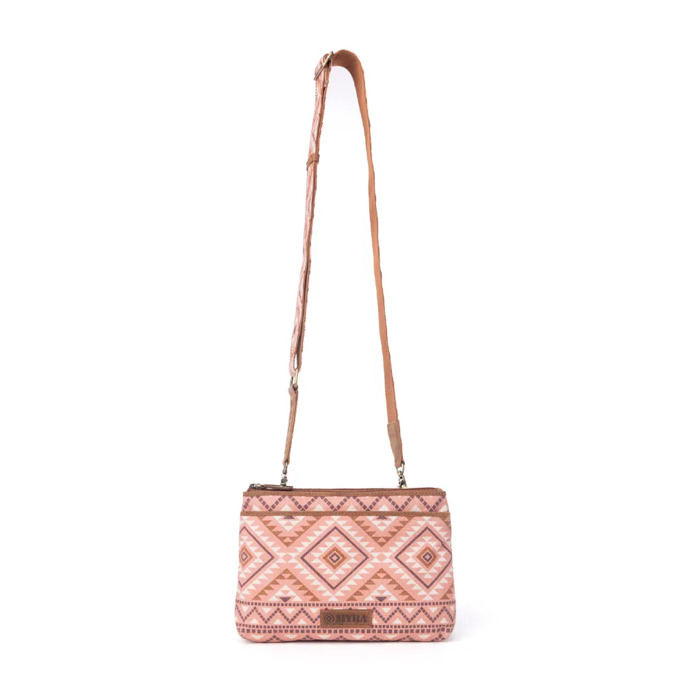 Tribal Hollow Cotton & Leather Crossbody Bag in Terra Cider sold by Myra Bag product image thumbnail 4