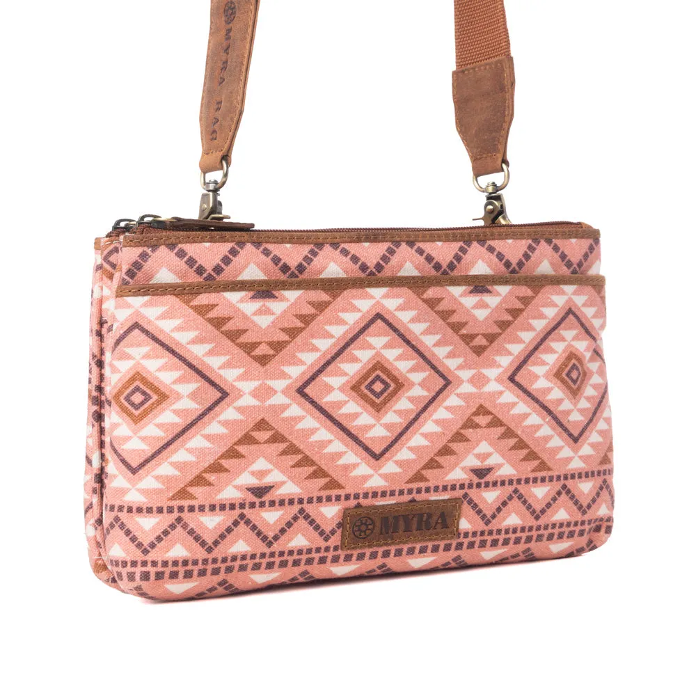 Tribal Hollow Cotton & Leather Crossbody Bag in Terra Cider sold by Myra Bag product image thumbnail 2