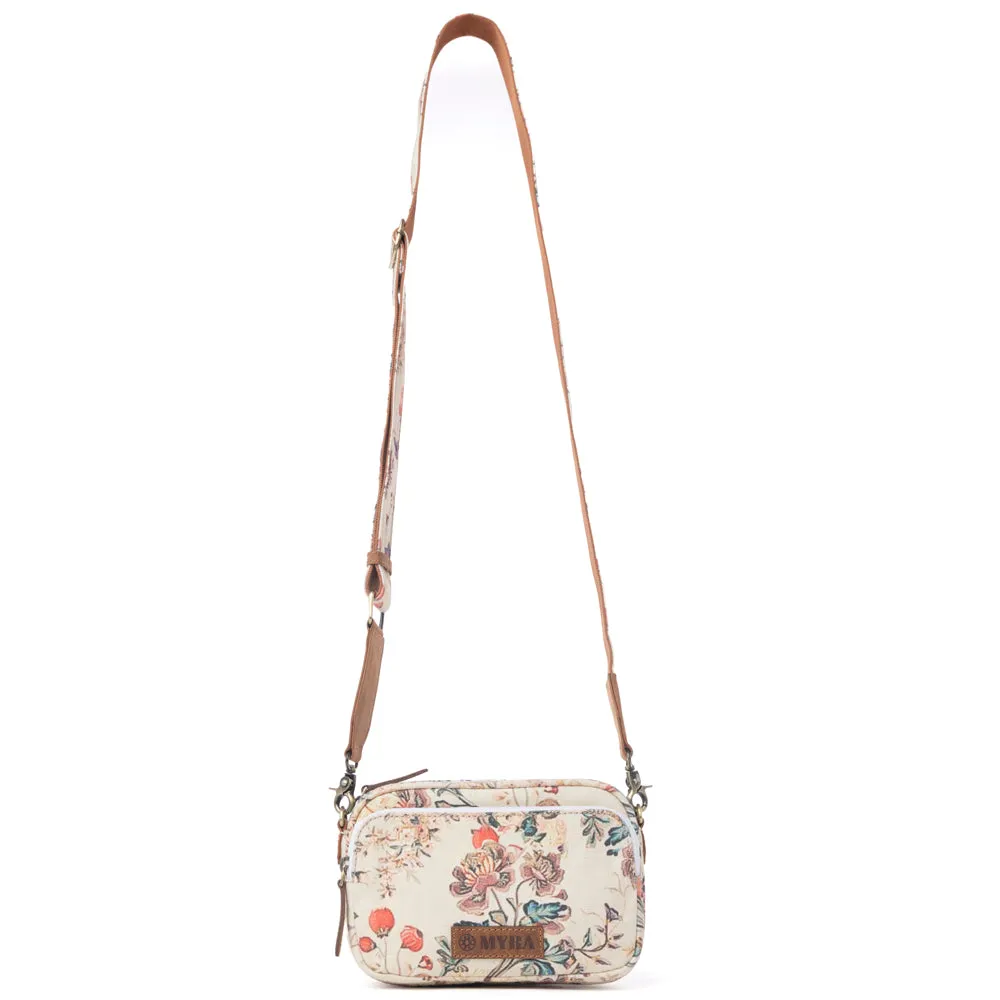 Meadow Song Cotton & Leather Crossbody Bag in Primrose Yellow sold by Myra Bag product image thumbnail 4