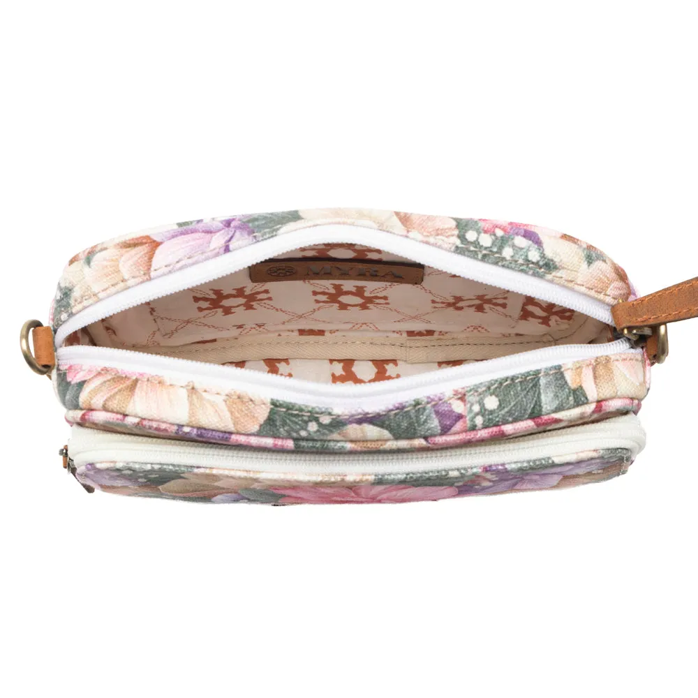 Meadow Song Cotton & Leather Crossbody Bag in Meadow Blush sold by Myra Bag product image thumbnail 5