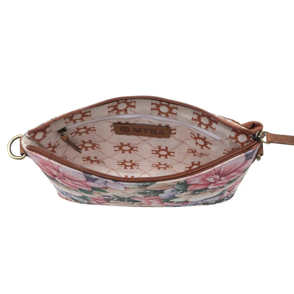 Wildflower Trail Cotton & Leather Crossbody Bag in Vintage Rose sold by Myra Bag product image thumbnail 5