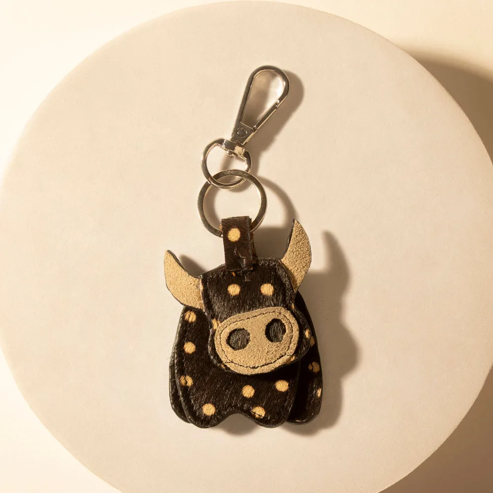Outpost Bull Keychain in Desert Hide Mix sold by Myra Bag