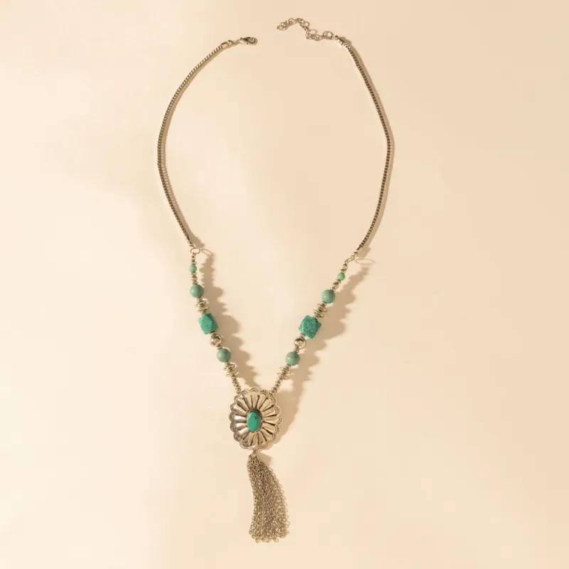 Relic Pendant Necklace in Turquoise Vein made by Myra Bag