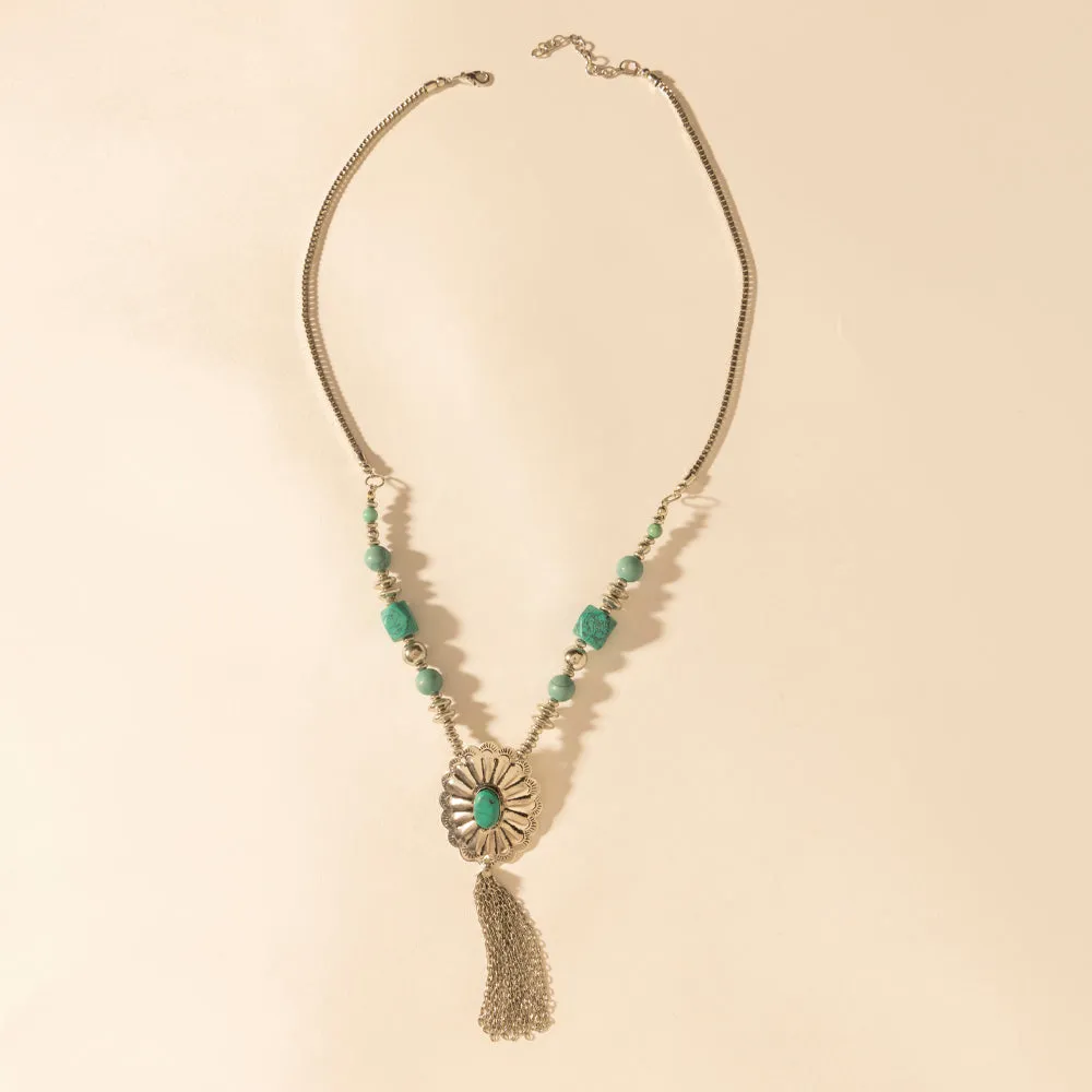 Relic Pendant Necklace in Turquoise Vein sold by Myra Bag