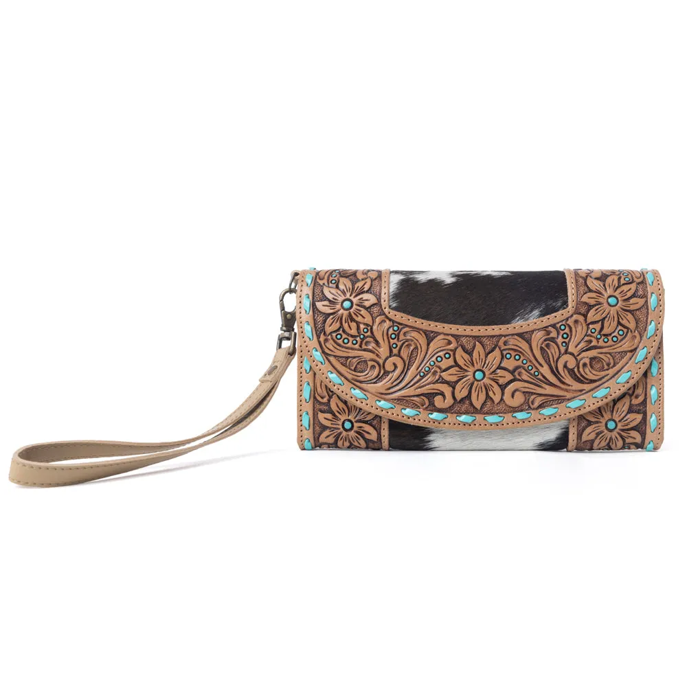 Stoneflower Hairon Leather Women's Wallet in Onyx Pearl sold by Myra Bag