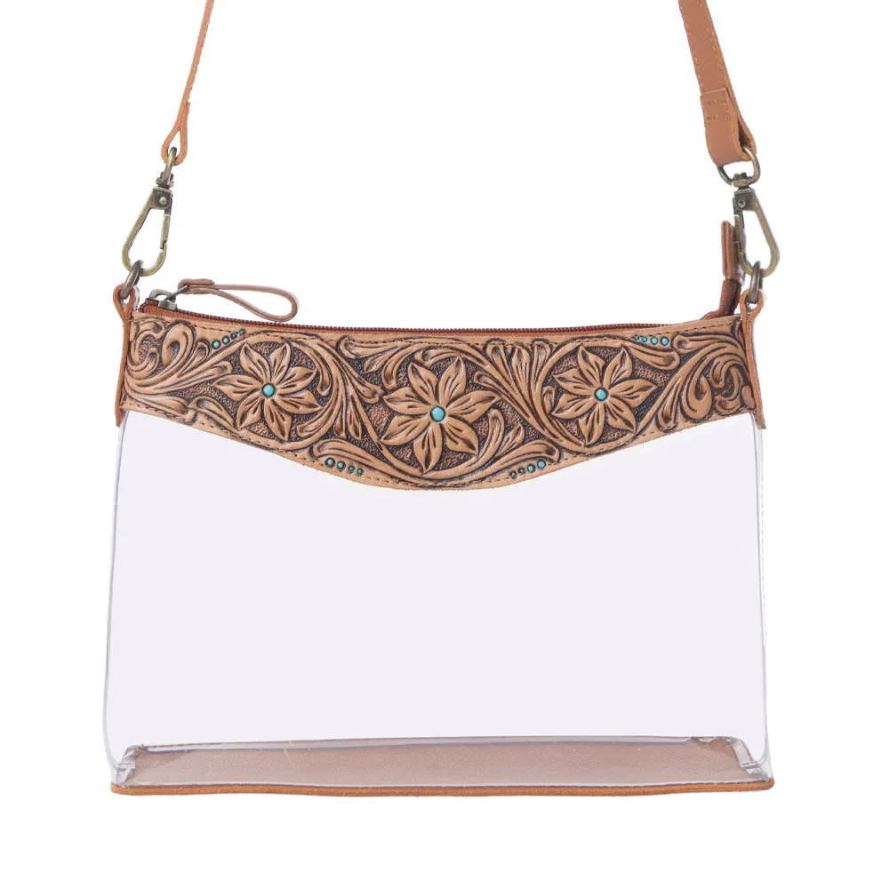 Rodeo Frontier Clear Bag in Bridle Biscuit sold by Myra Bag
