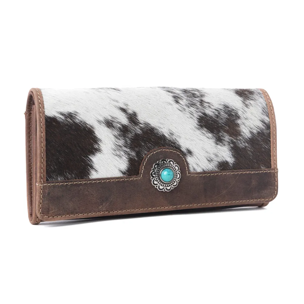 Rustwood Concho Leather Women’s Wallet in Charcoal Cream sold by Myra Bag product image thumbnail 2