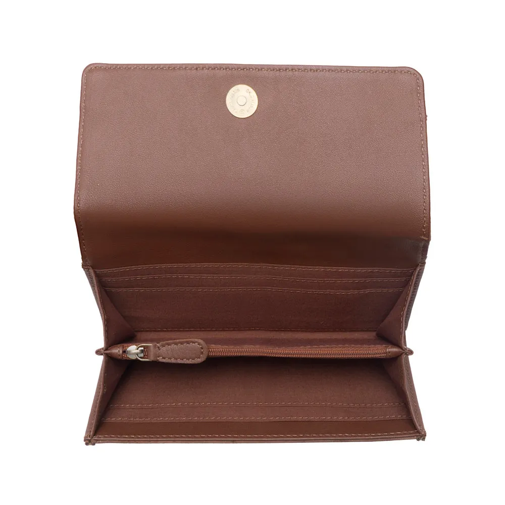 Rustwood Concho Leather Women’s Wallet in Charcoal Cream sold by Myra Bag product image thumbnail 4